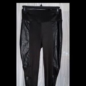 Black leggings with some faux leather